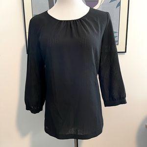 JCrew Sheer Checkered Tunic Blouse